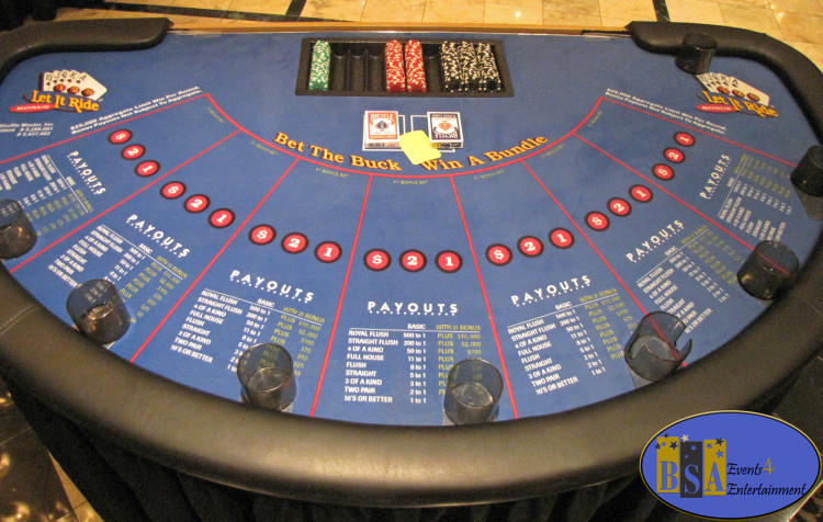 Let it Ride Poker table rental — BSA Events Metro Detroit