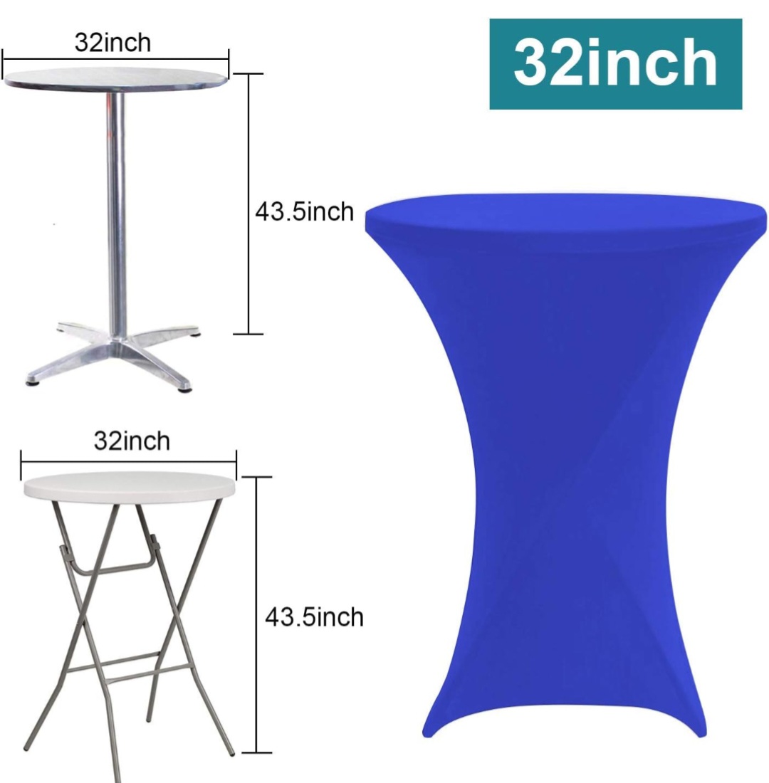 Spandex Drape for 32 Cocktail table rental — BSA Events Metro Detroit